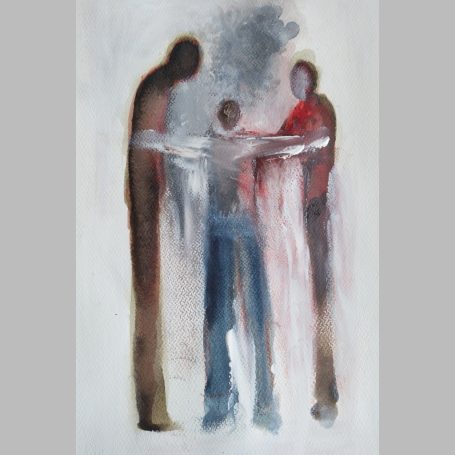 31 X 41. Aquarelle, sepia, acrylique blanche